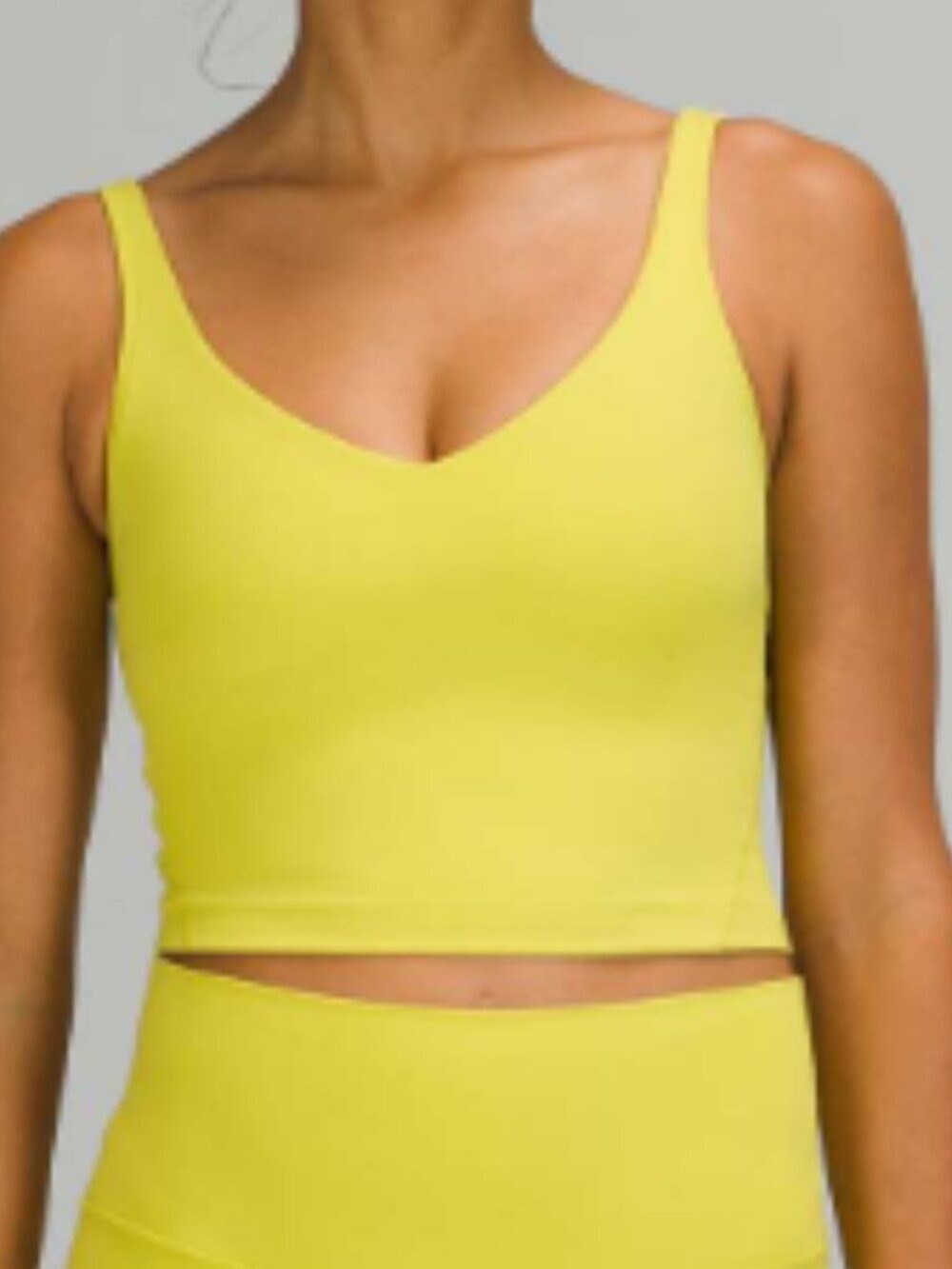 Lululemon Align Tank Top Size 4 A/B Cups Yellow Serpentine Cropped Yoga Padded